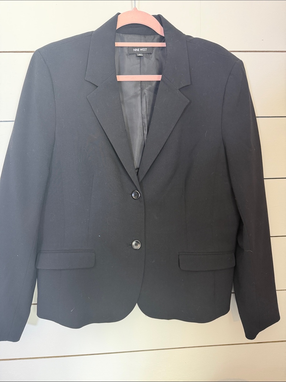 Nine West Black Women's Two-Button Tailored Blazer